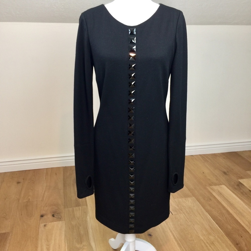 Rag & Bone Long Sleeve Sheath Dress Wool Black 8